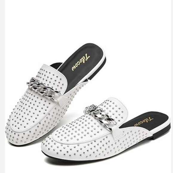 STEVE MADDEN Studded Chain Mules - Picture 1 of 9